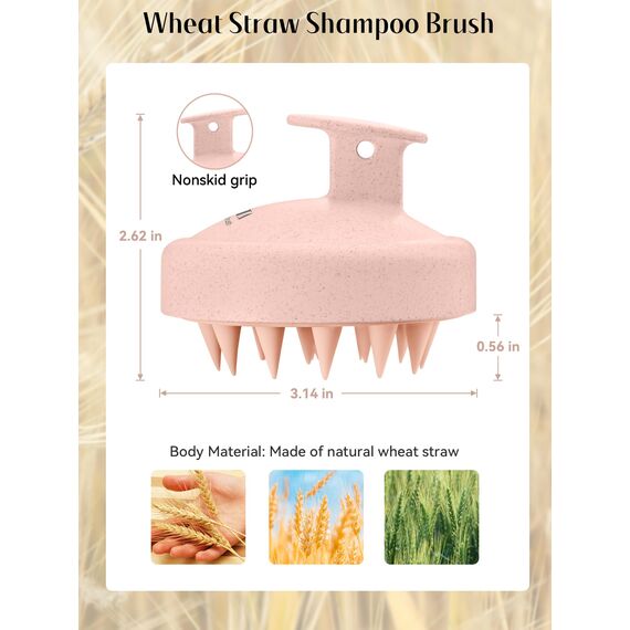 HEETA Kopfhaut Massagebürste, Kopfmassage Bürste mit weichen Silikonborstn, Haarmassagebürsten für die Haarpflege Entspannen Sie die Kopfhaut, Haarmassage für Männer, Frauen, Kinder, Fleisch Rosa