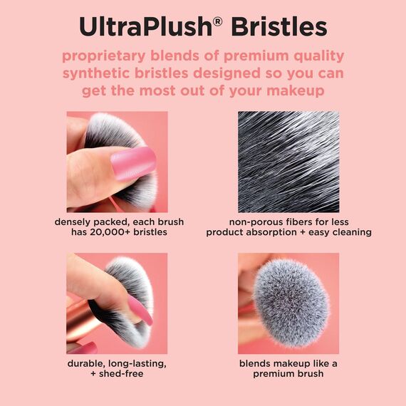 Real Techniques Bubble Blending Make-up-Pinsel, Mehrzweck-Gesichtsbürste für Flüssig-, Creme- und Puderprodukte, einzigartiger Bürstenkopf, synthetische Borsten, vegan und tierversuchsfrei, 1 Stück