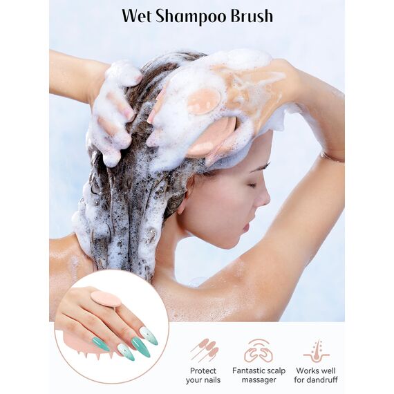 HEETA Kopfhaut Massagebürste, Kopfmassage Bürste mit weichen Silikonborstn, Haarmassagebürsten für die Haarpflege Entspannen Sie die Kopfhaut, Haarmassage für Männer, Frauen, Kinder, Fleisch Rosa