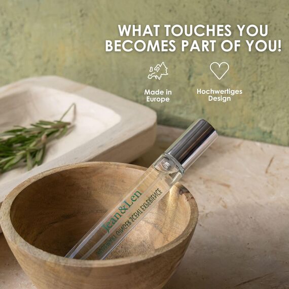 Jean & Len Scent Experience Rosemary & Ginger, Eau de Toilette mit Rosmarin & Ingwer Duft, praktisches mini parfum, ideal für unterwegs, hochwertiger Glas Flacon, 10 ml