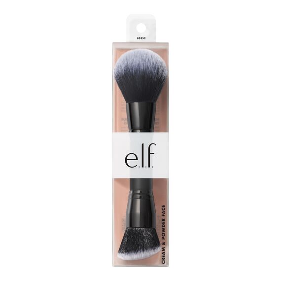 e.l.f. Dual-Ended Cream + Powder Brush, Zwei-In-Eins-Makeup-Pinsel Für Einen Wunderschönen, Luftigen Teint, Vegan & Tierversuchsfrei