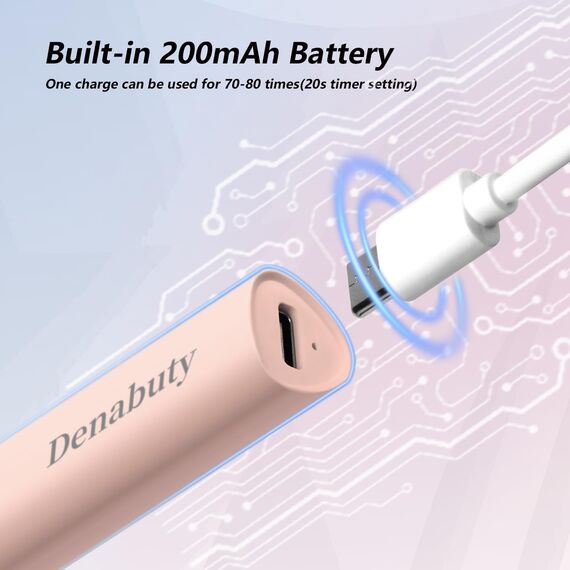 Denabuty UV Lampe für Gelnägel, Mini U V LED Lampe für Nägel Wiederaufladbar mit Ständer Tragbare Kleine UV Nagellampe für Gel Nagellack, zum Aushärten von Nagelkleber & Nail Tips Rosa