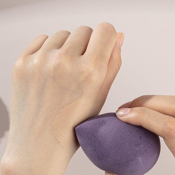 EUDUQ 8 Stück Make up Schwamm Set,Beauty Blender groß Make Up ei bunt Puderquaste Kosmetik Schwämmchen Waschbar Sponge Abschminkpads für Flüssigkeit Foundation Puder Sonnenschutz Lila