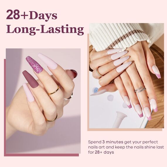 modelones UV Nagellack,6 Farben Shellac Gel Nagellack Rosa Nude Glitzer Shellac Nagellack,Soak Off Natur Gel Polish Nageldesigns,UV-LED UV Gel Lack,Gellack für Anfänger Nail Art Maniküre Salon