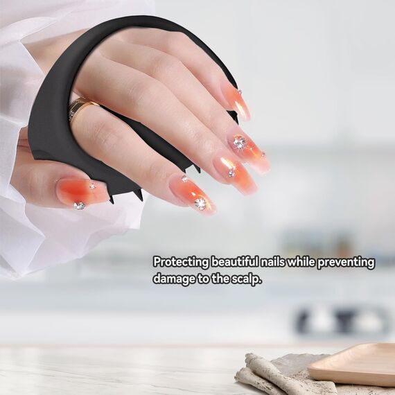 Ithyes 38 Finger vergrößerter Kopfmassage-Bürste, Silikon-Kopfhautmassagebürste, Scalp Massager Shampoo-Bürste, Massagebürste Haare, Hair Massager Scalp for Frauen, Männer, Haustiere,1 Stück (Schwarz)