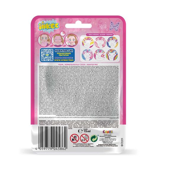 INKEE Gesichtsmaske Kinder GALUPY UNICORN | Beauty Tuchmaske mit Fruchtgummi-Aroma, Calendula und Kamille-Extrakte - mädchen geschenke 3 Jahre und mehr