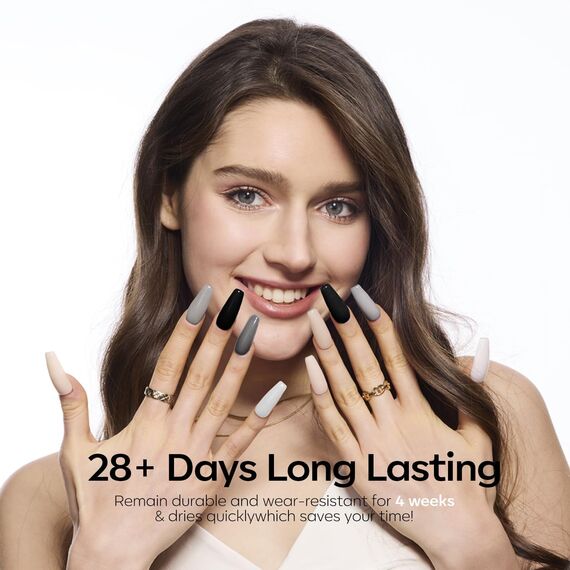 modelones UV Nagellack, Weiß Schwarz 6 Farben Gel nagellack Uv, Soak Off Natur Gel Polish Nageldesigns, UV LED Gellack für Anfänger DIY Nail Art Maniküre Salon