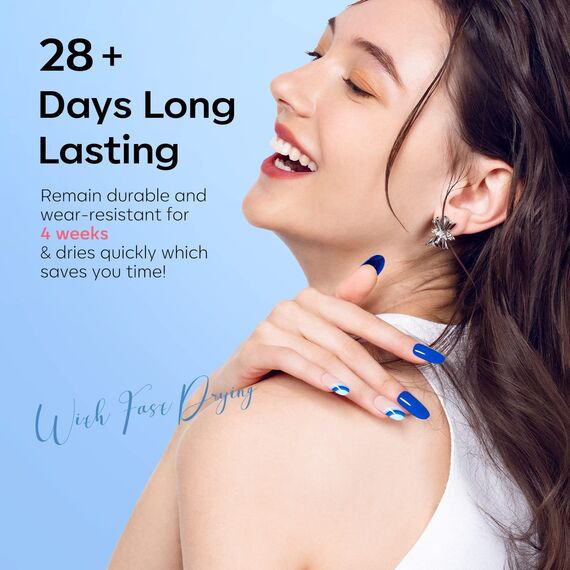 Modelones UV Nagellack Blau, Dunkelblau Glitzer 6 Farben Gellack UV Gel Nagellack Set LED Soak Off Gelnägel Nail Polish für Nail Art Nageldesign