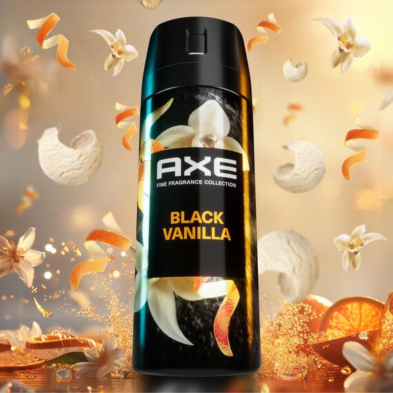 Axe Premium Bodyspray Black Vanilla Deo ohne Aluminiumsalze für 72 Stunden Frische 150 ml