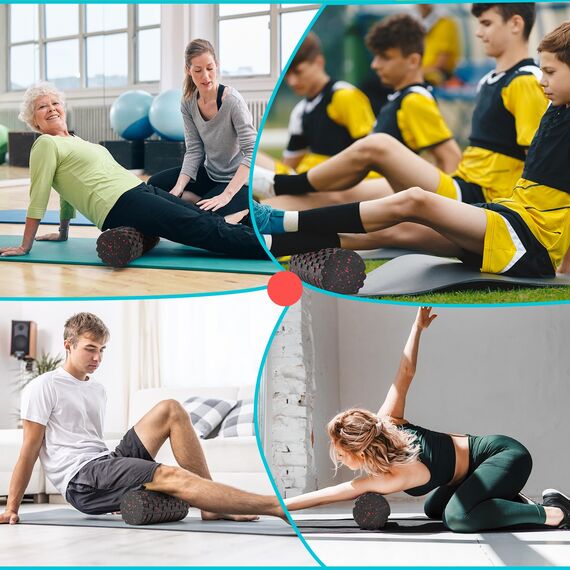 Faszienrolle mit 3D-Texturmassage, Foam Roller(33cm x 14cm) zur Muskelverspannungen lindern, mittlere Härte Selbstmassage Fazienrolle für rücken wirbelsäule Rücken Beine