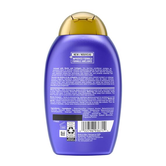 OGX Thick & Full + Biotin & Collagen Conditioner, nährstoffreiche Volumenconditioner Haarspülung mit Biotin, Kollagen und Weizenproteinen, Haarpflege, sulfatfrei, 385 ml (2er Pack)