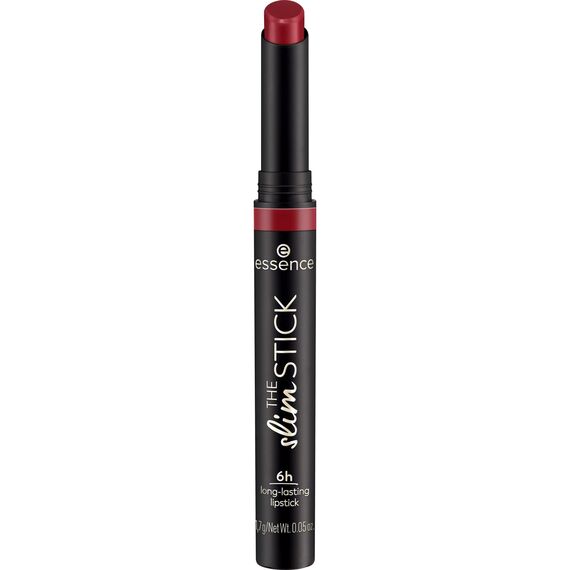 essence THE slim STICK, Lippenstift, Nr. 107, Rot, langanhaltend, pflegend, Expressergebnis, farbintensiv, matt, vegan, ohne Parfüm, ohne Alkohol, ohne Parabene, 1er Pack (1.7g)