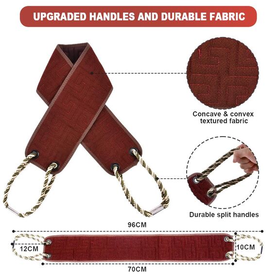 URAQT Rückenschrubber, Peeling Rückenschrubber für Dusche, Doppelseitiger Rückenpeeling Waschlappen mit Griffen, Körperpeeling Rücken Waschhilfe zum Entfernen Abgestorbener Haut(Braun)