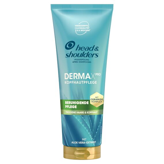 head & shoulders DermaXPro Beruhigende Pflege Leichte Spülung 220ml; Aloe Vera-Extrakt und Ceramide-Komplex; Spendet dem Haar Feuchtigkeit, Beruhigt Trockene, Juckende Kopfhaut, Schützt vor Schuppen