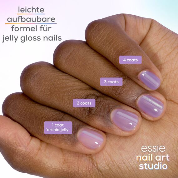 essie Nagellack ̶ Nr. 70 orchid jelly, Nagellackfarbe in Lila, essie jelly gloss Kollektion, 13,5 ml