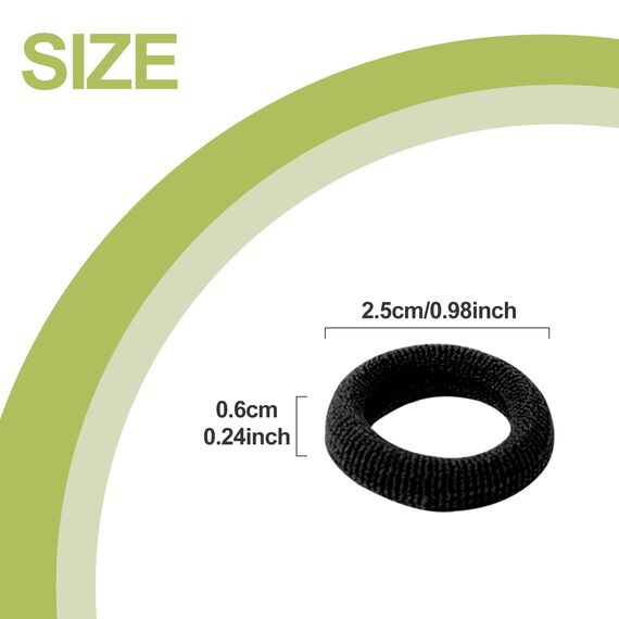 Hanyousheng 100 Stück Haargummis Mädchen, Haargummis Klein, Baby Haargummi, Mini Haargummi Schwarz, Zopfgummi Klein, Mini Nahtlose Haarbänder, Haarband Set für Baby Kinder Kleine Mädchen