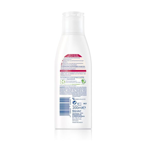 NIVEA VITAL Verwöhnende Reinigungsmilch, Gesichtsreinigungsmilch für reife Haut entfernt Make-Up und Hautverschmutzungen gründlich, sanfte Reinigungsmilch (200 ml)