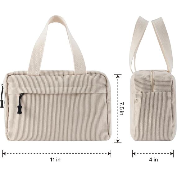 Jiliyote Kulturtasche Cord Damen Große Kosmetiktasche Make-up Tasche Kosmetikbeutel Kord Cosmetic Bag Reise Kosmetikbeutel für Travel mädchen Damen