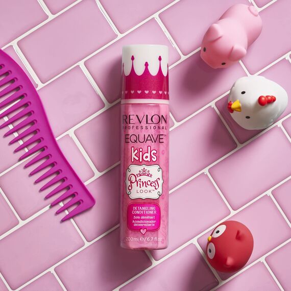 REVLON PROFESSIONAL EQUAVE Kids Princess Detangling Conditioner, 200 ml, entwirrender Leave in Sprühconditioner für Kinder, 2-Phasen Haarpflege für glänzende, seidige Haare (Packung mit 2)