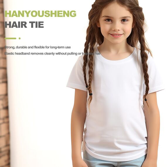 Hanyousheng 100 Stück Haargummis Mädchen, Haargummis Klein, Baby Haargummi, Mini Haargummi Schwarz, Zopfgummi Klein, Mini Nahtlose Haarbänder, Haarband Set für Baby Kinder Kleine Mädchen