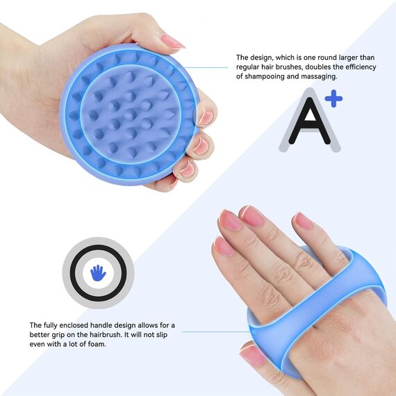 Ithyes 38 Finger vergrößerter Kopfmassage-Bürste, Silikon-Kopfhautmassagebürste, Scalp Massager Shampoo-Bürste, Massagebürste Haare, Hair Massager Scalp for Frauen, Männer, Haustiere (Lila-blau)