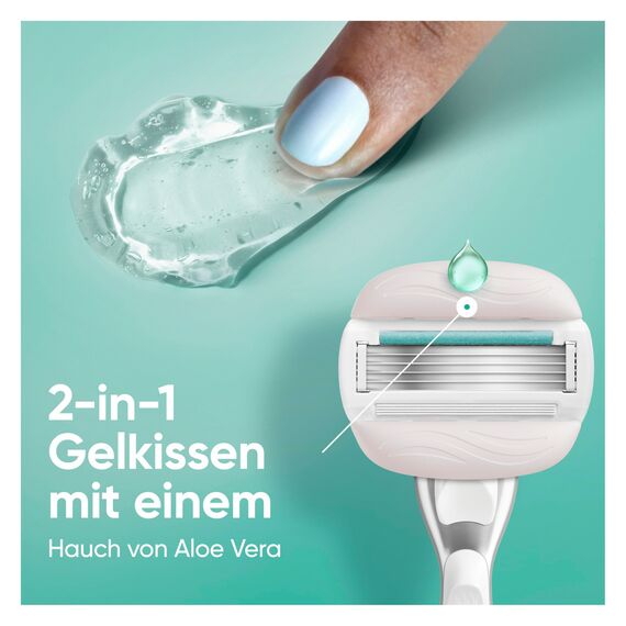 Gillette Venus Pro ComfortGlide Sensitive Damen Rasierklingen, 10 ORIGINAL Ersatzklingen für Damenrasierer, Damenrasierklingen mit einem Hauch von Aloe Vera
