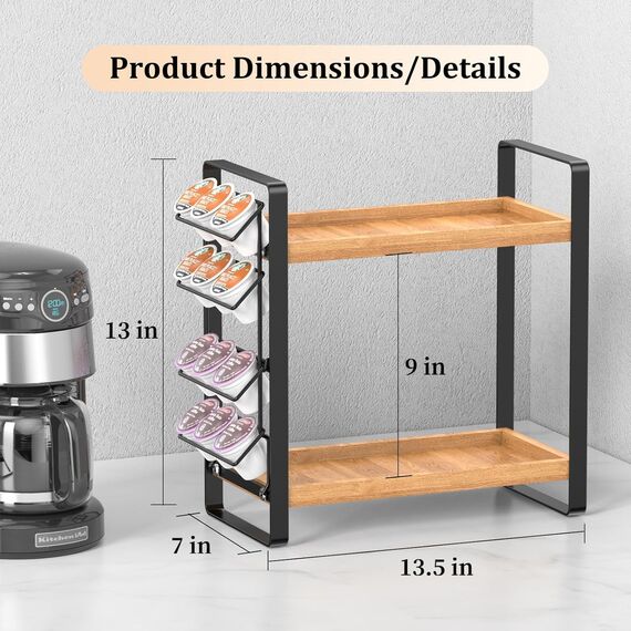 LEMIKKLE Kaffeebar-Zubehör und Kaffeetassenhalter, Küchenorganizer und -aufbewahrung, Gewürzregal-Organizer für Arbeitsplatte, Küche (Kaffeestations)