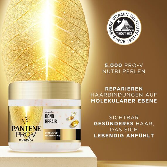 Pantene Pro-V Molecular Bond Repair Tiefenwirksame Haarpflege mit Biotin 300ml, Konzentrierte Pro-V Formel für Extrem Trockenes Haar, Sorgt für Sichtbar Gesünderes, Gestärktes und Regeneriertes Haar