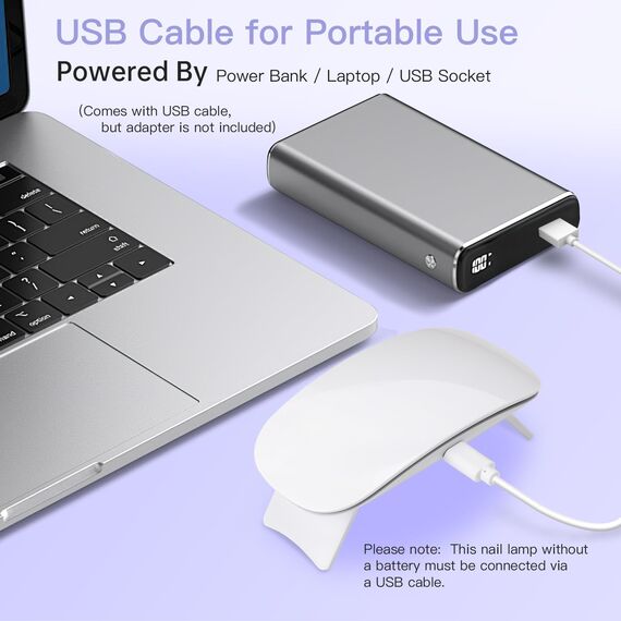 Madenia Mini UV Lampe für Gelnägel, 6W USB Portable Nageltrockner, UV LED Lampe Nägel mit 60s Timer, Mini UV Nagellampe für Gel Nagellack, Gelnägel, Shellact für Anfänger, Weiß