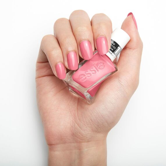 essie gel by essie langanhaltender Nagellack mit glänzendem Finish, Maniküre ohne UV-Licht, Gel Couture, Farbe: Nr. 50 stitch by stitch, Pink, 1 x 13,5 ml