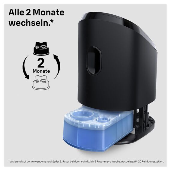 Braun 3-in-1 ShaverCare Reinigungskartuschen für Reinigungsstationen – ORIGINAL Kartuschen – Reinigt Rasierer 10x besser als Wasser, Scherkopfreiniger, Entfernt Haare und Hautpartikel – 8er Pack