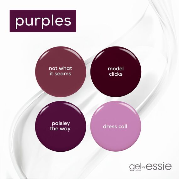 essie gel by essie langanhaltender Nagellack mit glänzendem Finish, Maniküre ohne UV-Licht, Gel Couture, Farbe: Nr. 523 not what it seams, Lila, 1 x 13,5 ml