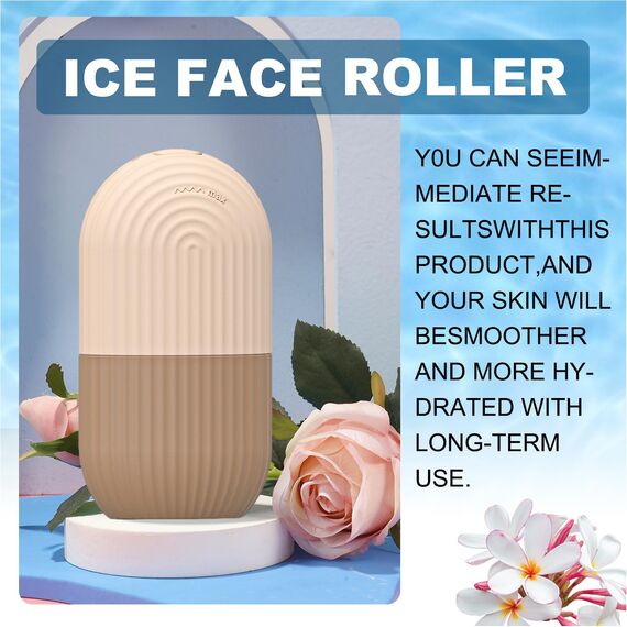 Joyeee Ice Roller, Facial Eisroller Augeneis Gesichtsbehandlung Schönheit Hautpflege Eiskompresse Schrumpft Poren, Anti-Falten, reduziert Schwellungen, verbessert die Hautelastizität, Braun