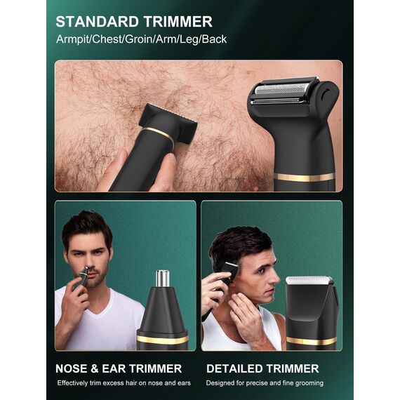 Intimrasierer Mann, 3-in-1 Nasenhaartrimmer und Rasierer Herren Elektrisch mit Stehender Ladestation,Nass-und Trockengebrauch,rasierer herren intimbereich für Brust Beine Achselhöhle Leiste Nase,IPX7