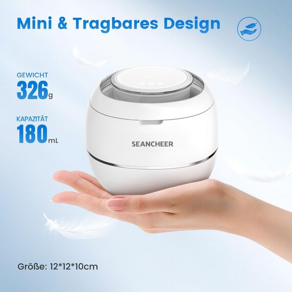 Ultraschallreinigungsgerät 48000Hz Ultraschallreiniger | 24W | 180ML | Ultrasonic Cleaner mit UV Lampe Ultraschallbad für | Zahnersatz | Retainer | Aligner | Prothesen | Zahnschiene | Schmuck | (Weiß)