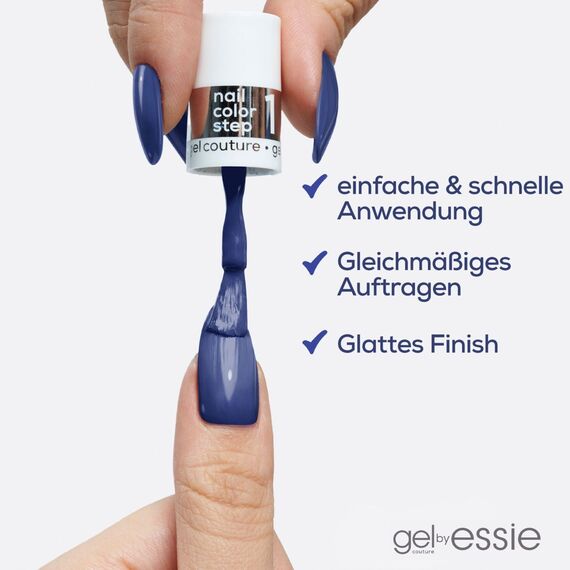 essie gel by essie langanhaltender Nagellack mit glänzendem Finish, Maniküre ohne UV-Licht, Gel Couture, Farbe: Nr. 552 statement peace, Blau, 1 x 13,5 ml
