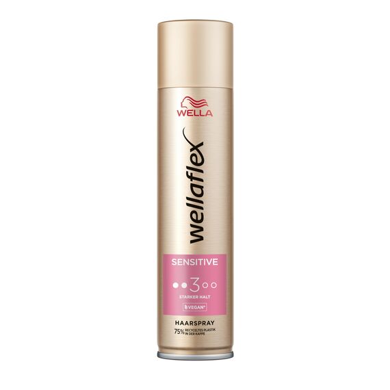 Wellaflex Sensitive Haarspray für Frauen | Bis zu 48 Std. starker Halt | Parfümfrei | Sanft zur Kopfhaut, dermatologisch getestet | Vegane Formel | Haltegrad 3 | 250ml