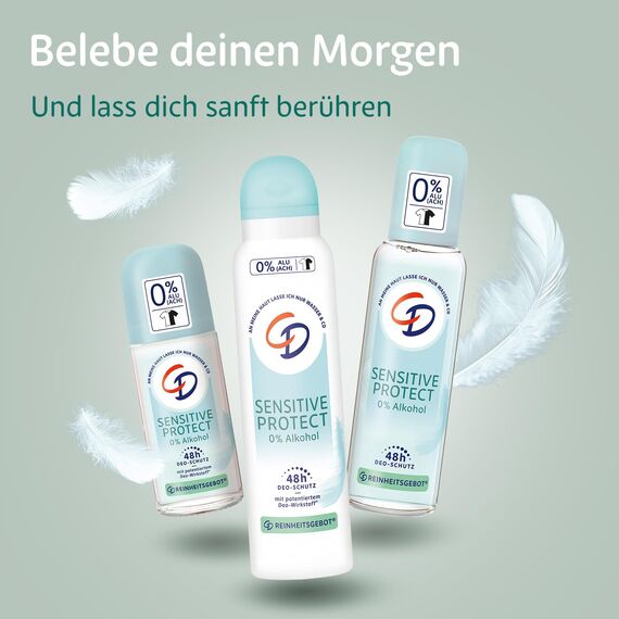 CD Deo Zerstäuber Sensitive Protect | 75 ml | sanftes Deodorant ohne Aluminiumsalze & ohne Alkohol | für empfindliche Haut geeignet | lang anhaltender Schutz für 48 h | vegan