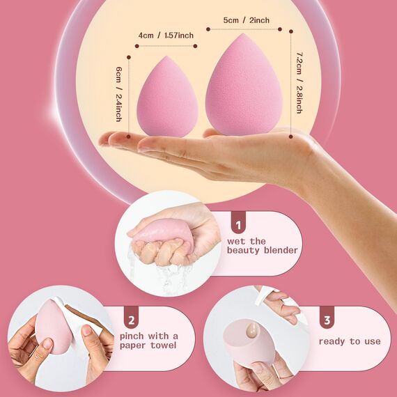 AiQInu 12 stück Make Up Schwamm, Foundation Beauty Blender, Makeup Sponge Set, Beauty Sponge für Flüssiges Foundation Puder, Foundation Puff Kosmetik Werkzeug