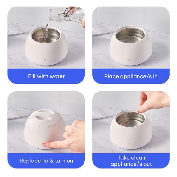 Zima Dental Pod: Ultraschallreinigungsgerät. Der originale Ultraschallreiniger für Zahnschienen, Knirscherschienen, Aligner, Nachtschienen, Zahnprothesen. Ultraschallreinigungsgerät für Dentalpflege.