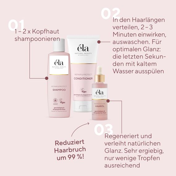 éla Natural Beauty Shampoo Repair & Protect, 8er Pack (8 x 250 ml)
