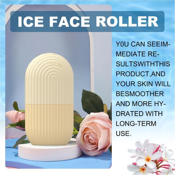 Joyeee Ice Roller, Facial Eisroller Augeneis Gesichtsbehandlung Schönheit Hautpflege Eiskompresse Schrumpft Poren, Anti-Falten, reduziert Schwellungen, verbessert die Hautelastizität, Gelb