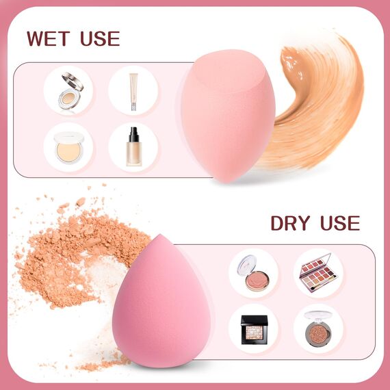 AiQInu 12 stück Make Up Schwamm, Foundation Beauty Blender, Makeup Sponge Set, Beauty Sponge für Flüssiges Foundation Puder, Foundation Puff Kosmetik Werkzeug