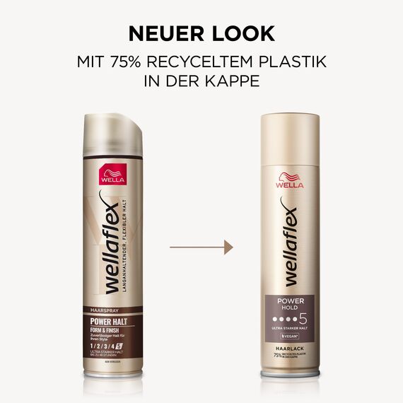 Wellaflex Power Hold Haarlack für Frauen | Bis zu 48 Std. ultra starker Halt | Für natürliches, flexibles Styling | Sanft zur Kopfhaut, dermatologisch getestet | Vegane Formel | Haltegrad 5 | 250ml