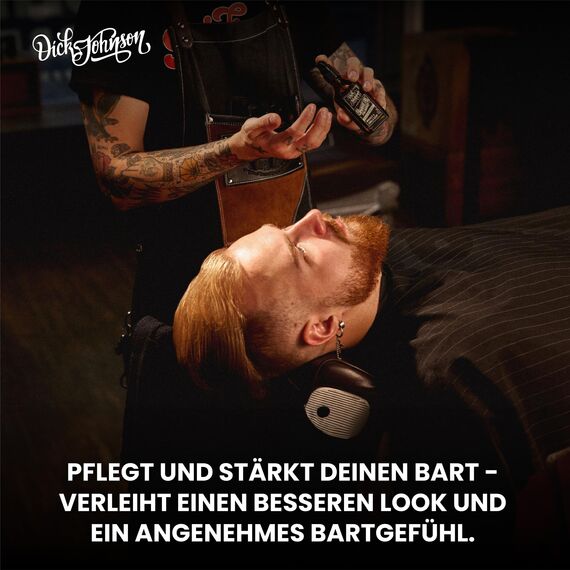Dick Johnson Bartöl True Whiskey mit Bergamotte 50 ml – Bart Öl mit Arganöl, Mandelöl und Jojobaöl - Bartpflege Männer zur täglichen Anwendung & Bartwachstum – Geschenk für Männer – Made in Finnland