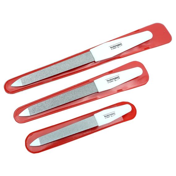3 Profi Nagelfeilen Solingen original H.Herder Saphir Feile Maniküre Nagelfeile Metall Fein Grob Set Solinger Qualität