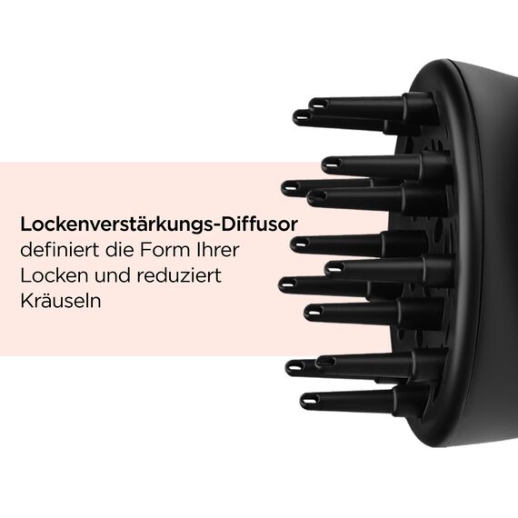 Revlon Haartrockner mit Luftstromregelung || kompakter Trockner mit eingebauter Frisierdüse und Lockenverstärkungs-Diffusor, 2000W || RVDR5320
