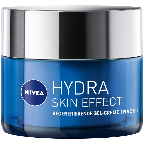 NIVEA Hydra Skin Effect Regenerierende Gel-Creme (50 ml), Nachtpflege für geschmeidige Haut über Nacht, leichte Nachtcreme mit purem Hyaluron [HA] für 72h Feuchtigkeit (Packung mit 3)