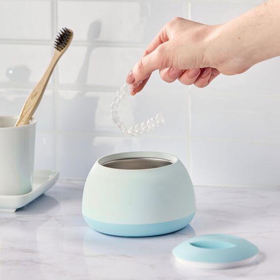 Zima Dental Pod: Ultraschallreinigungsgerät. Der originale Ultraschallreiniger für Zahnschienen, Knirscherschienen, Aligner, Nachtschienen, Zahnprothesen. Ultraschallreinigungsgerät für Dentalpflege.