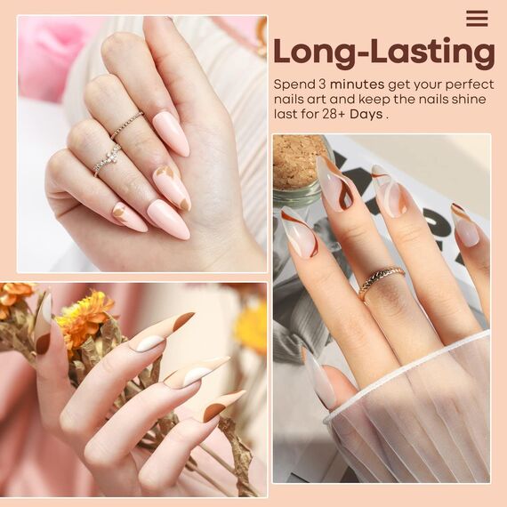 Modelones UV Nagellack, 6 Farben Gel Neutral Nude Rosa Rot für Sommer - Soak Off Nail Polish French Manicure DIY zu Hause Geschenke, 7 ml